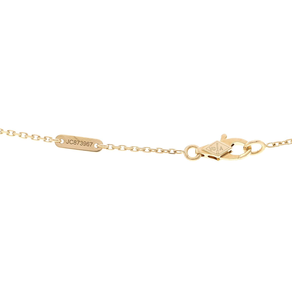 18K Yellow Gold Mother of Pearl Sweet Alhambra Butterfly Pendant Necklace