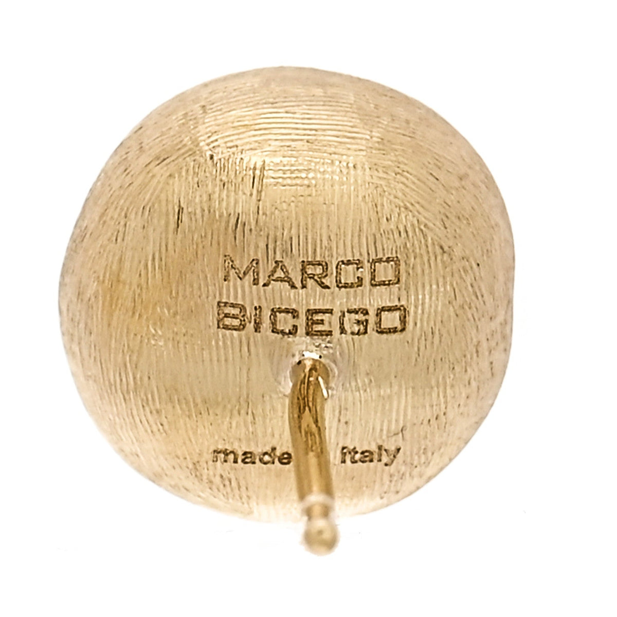 18K Yellow Gold Africa Round Stud Earrings