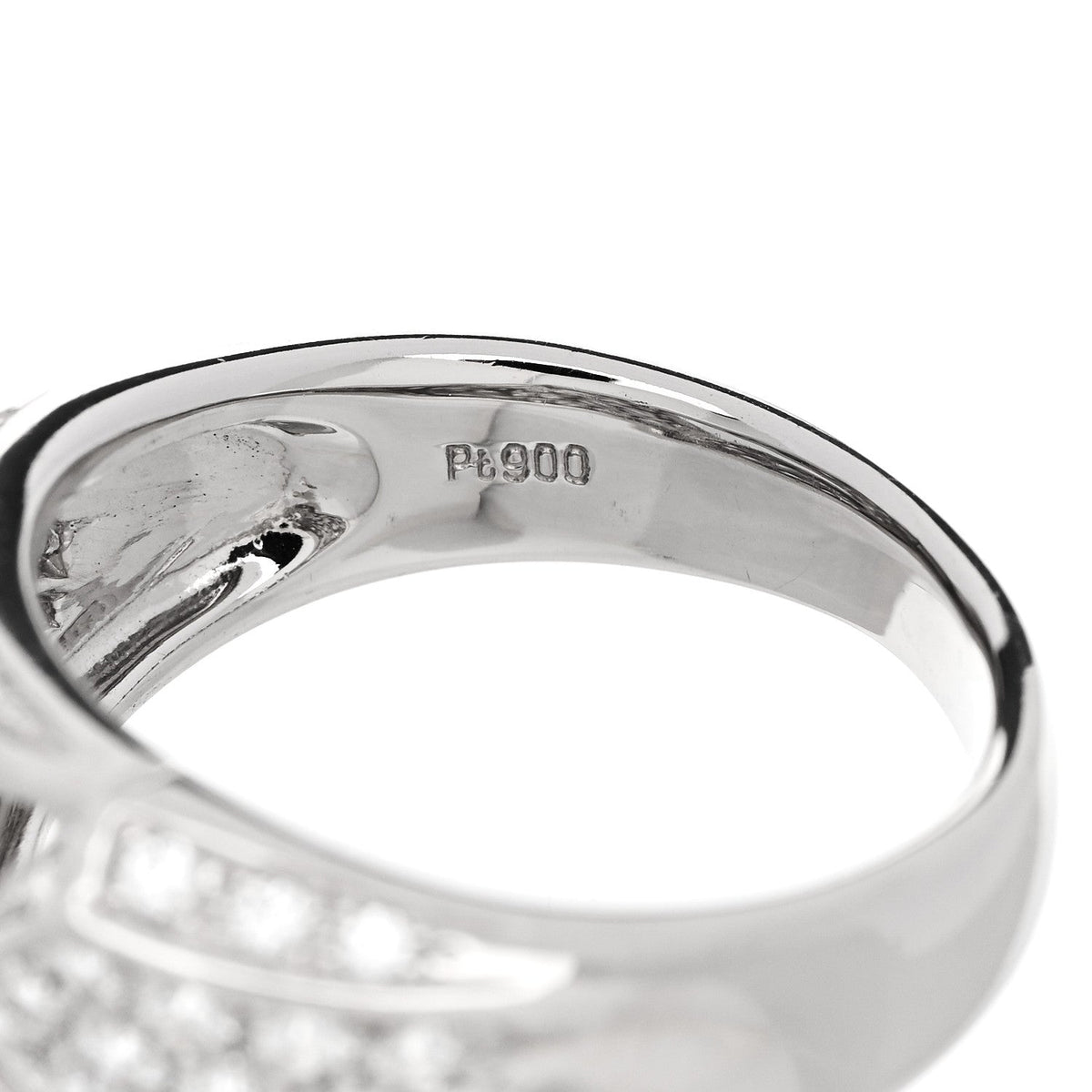 Platinum Diamond .74ctw Geometric Open Band Ring 54 6.75