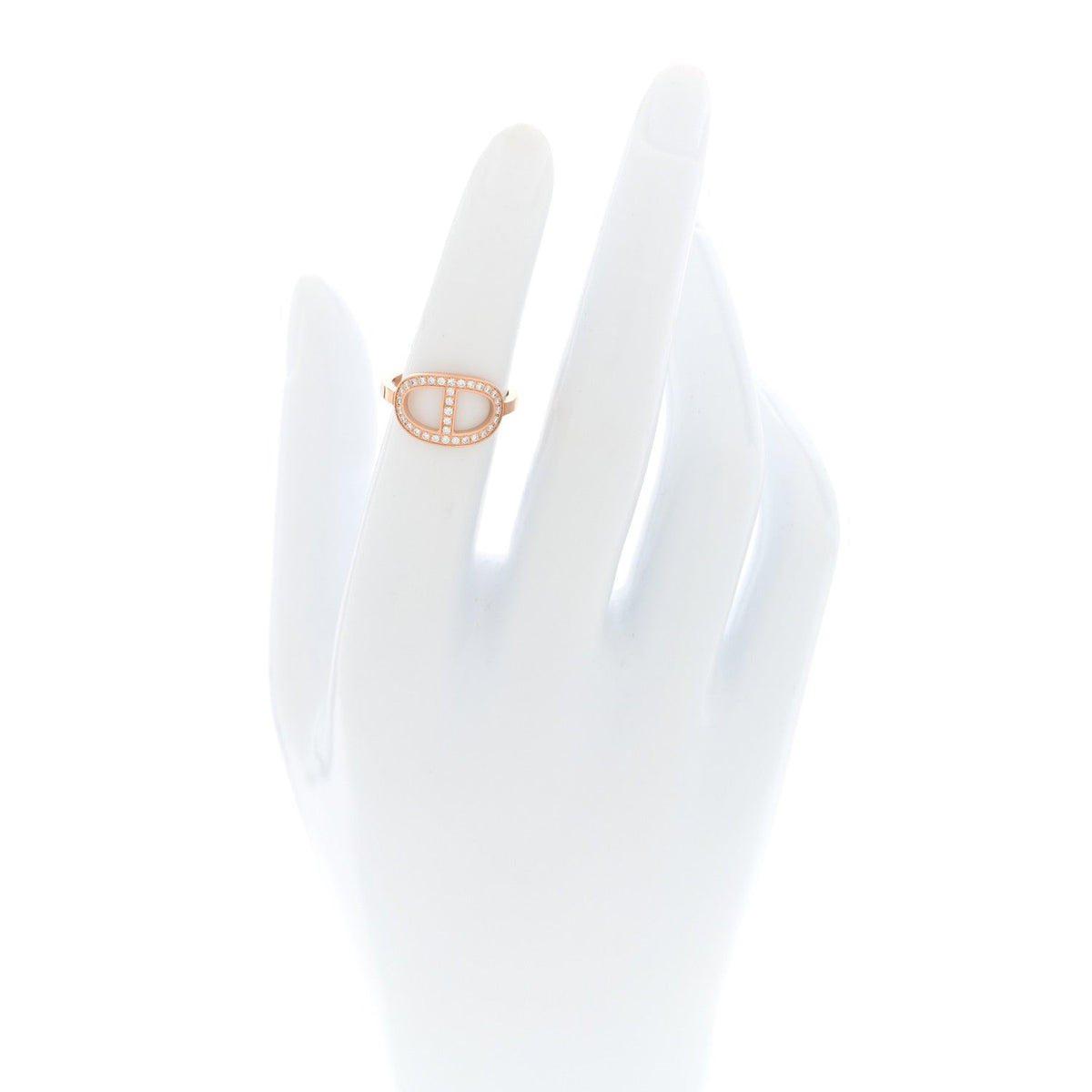18K Rose Gold Diamond MM Chaine d'Ancre Contour Ring 49 5