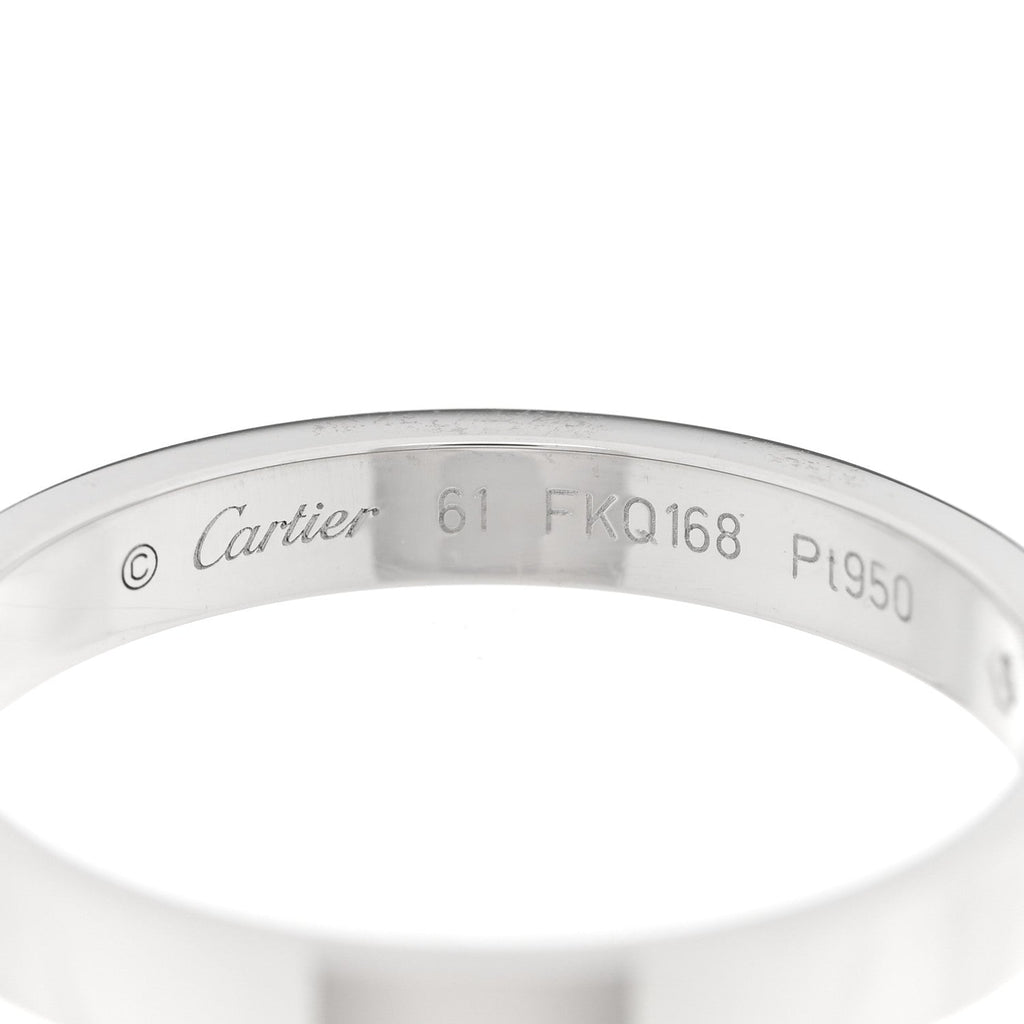 Platinum Diamond 3mm C De Cartier Wedding Band Ring 61 9.5