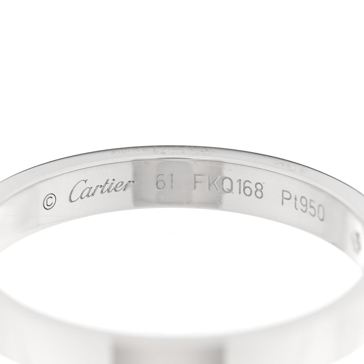 Platinum Diamond 3mm C De Cartier Wedding Band Ring 61 9.5