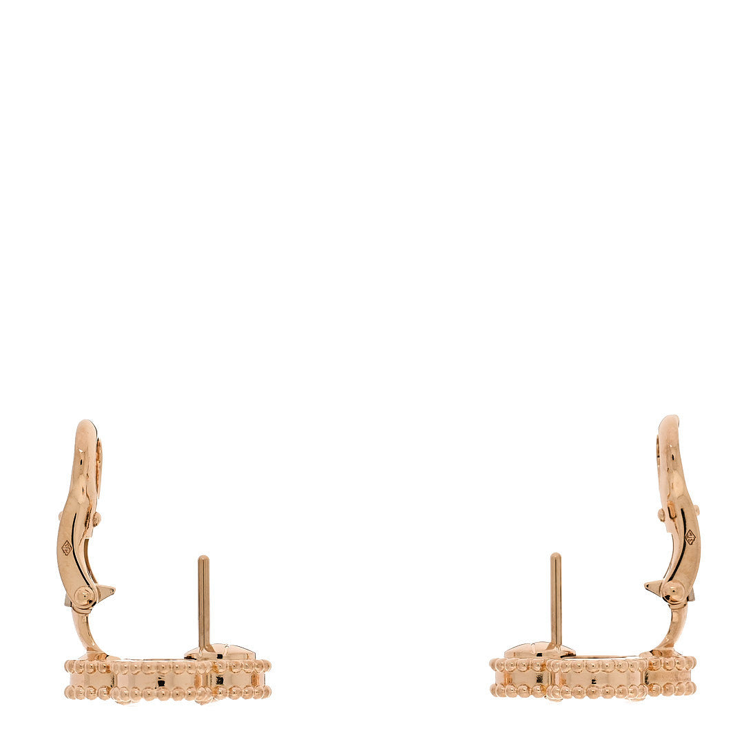 18K Yellow Gold Black Onyx Vintage Alhambra Earrings