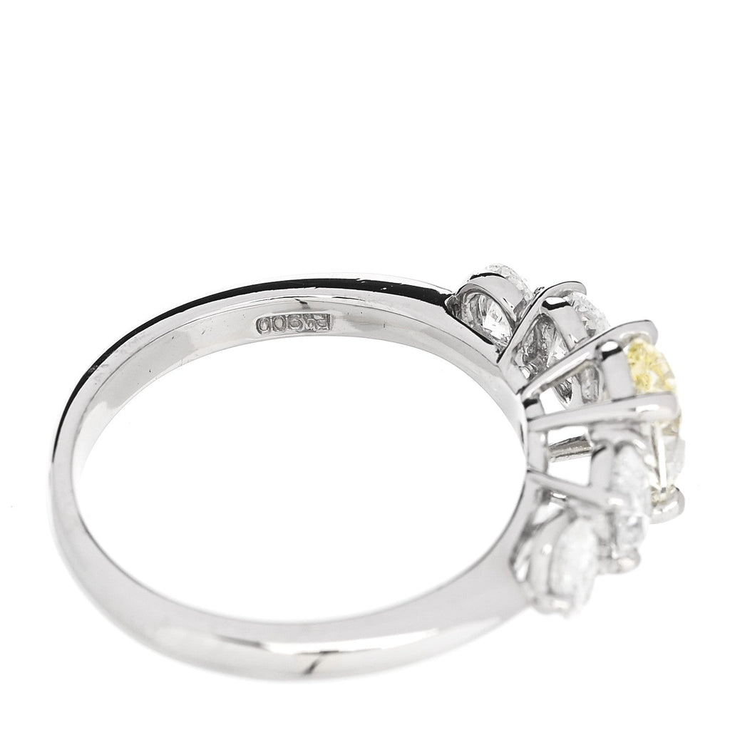 Platinum Yellow Diamond 1.71ctw Five Stone Ring 51 5.75