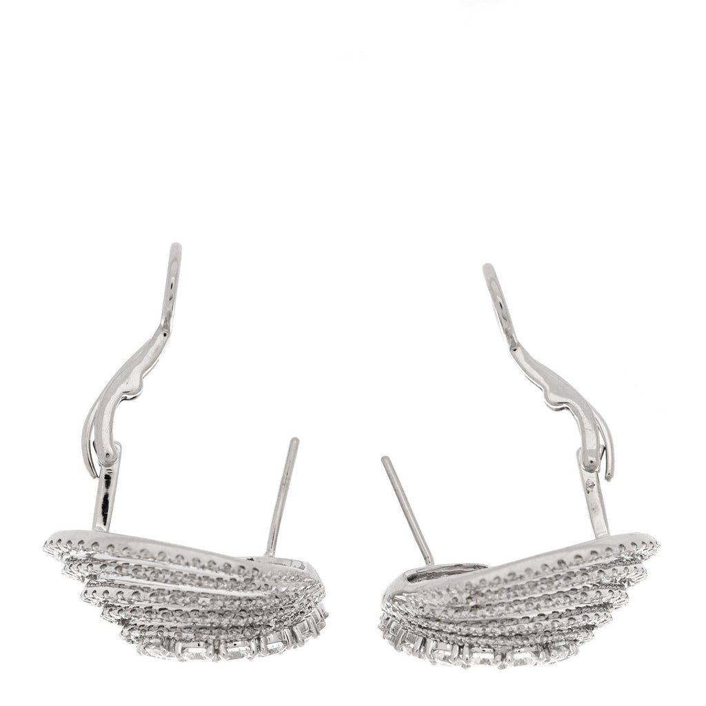 18K White Gold Diamond 4.36ctw Swirl Earrings