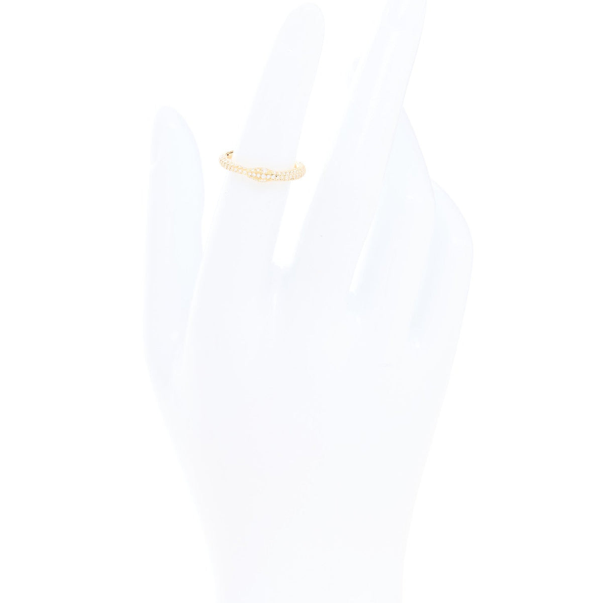 18K Yellow Gold Diamond Ouroboros Snake Ring 48 4.5