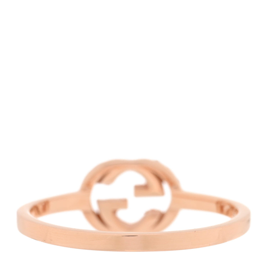 18K Rose Gold Diamond Interlocking G Ring 52 6