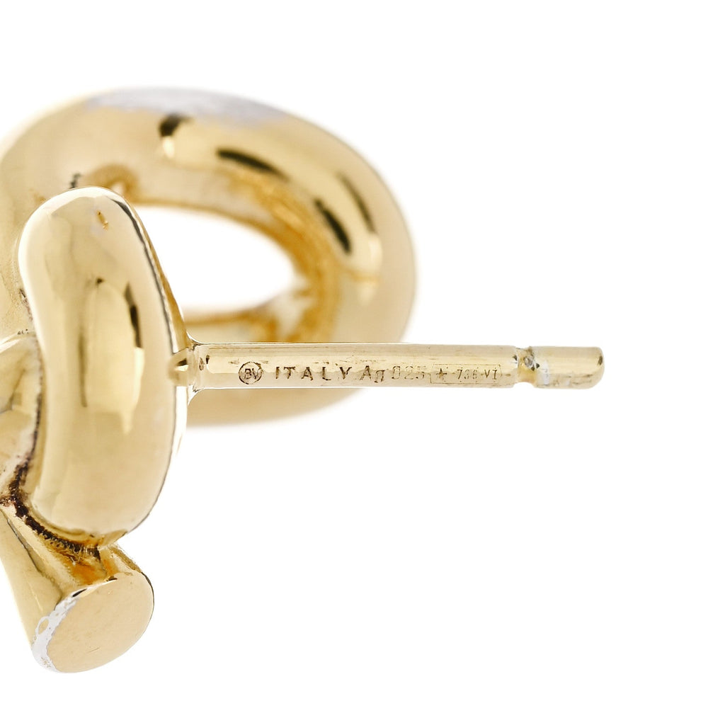 Sterling Silver Knot Earrings Gold