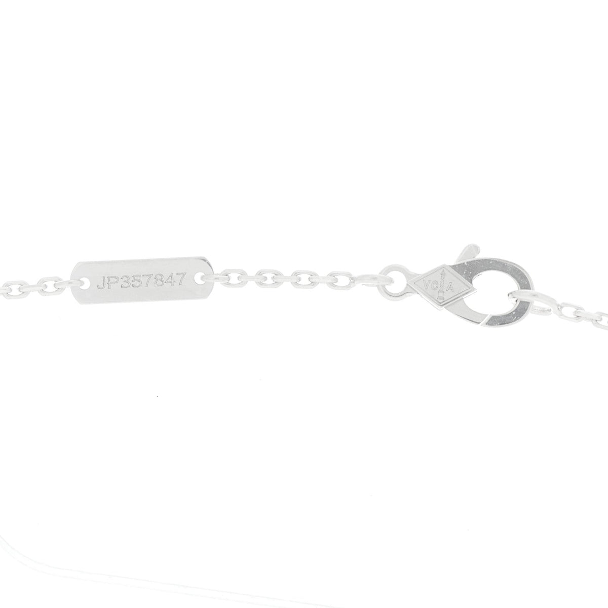18k White Gold Chalcedony Vintage Alhambra Pendant Necklace