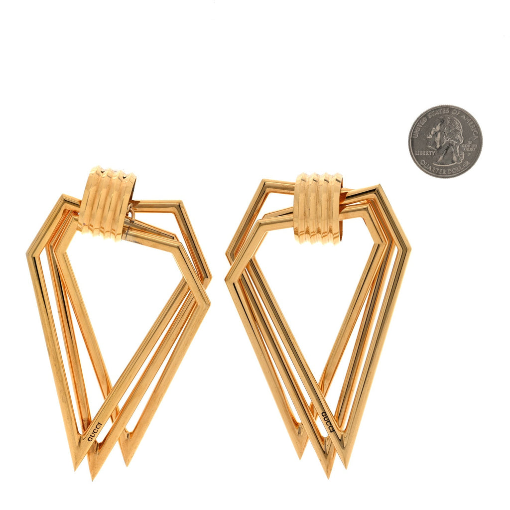 Metal Geometric Earrings Gold