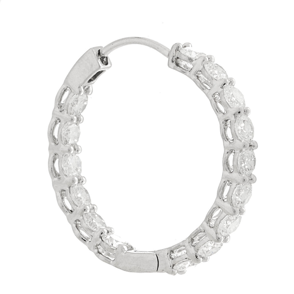 Platinum Diamond 2.39ctw Inside-Out Hoop Earrings