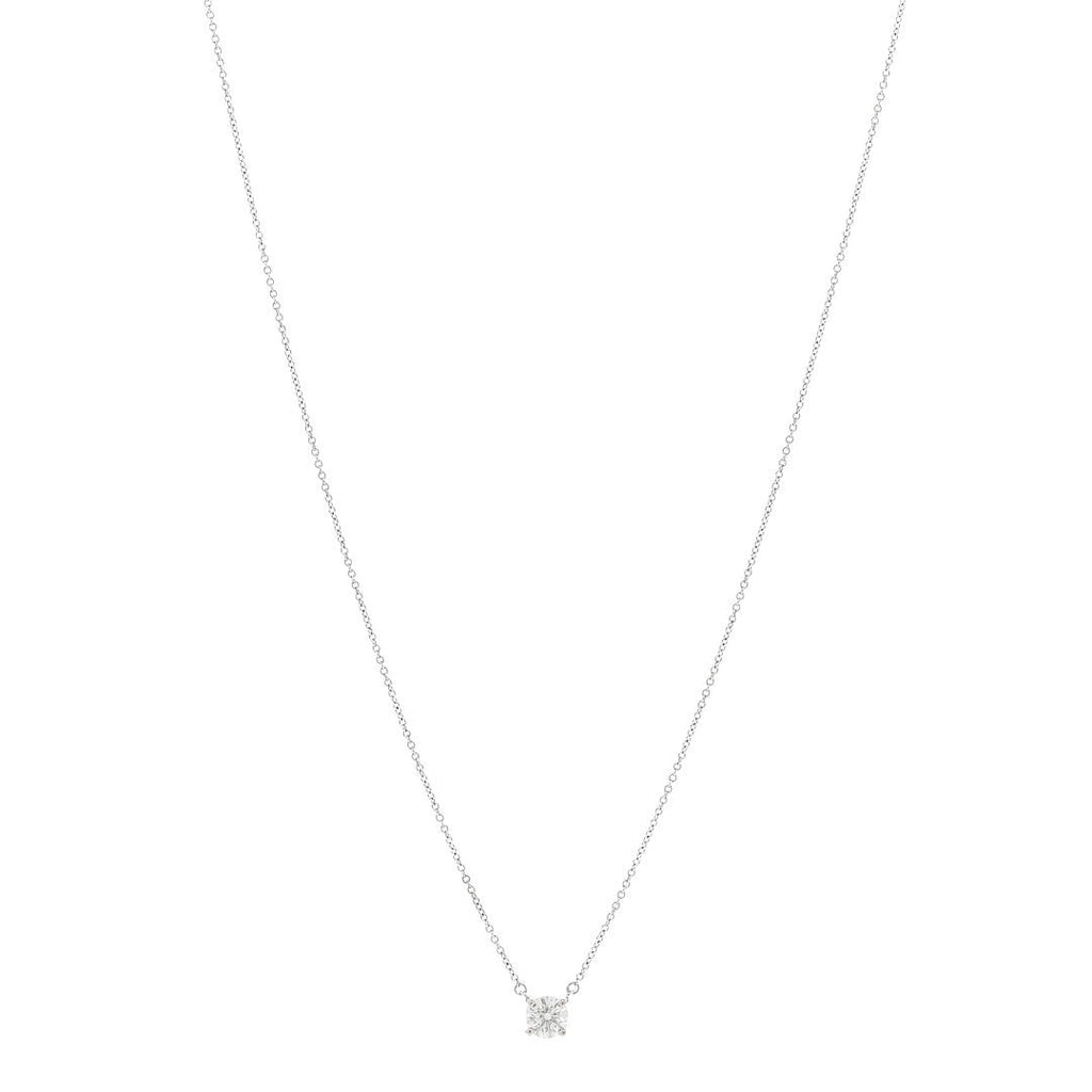 Platinum Diamond .61ct Solitaire Pendant Necklace