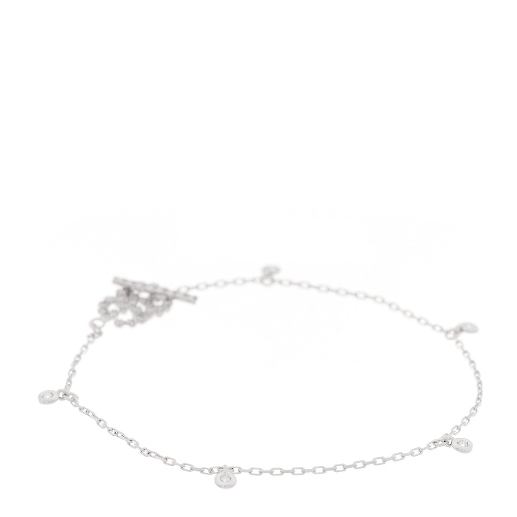 18K White Gold Diamond GG Running Bracelet