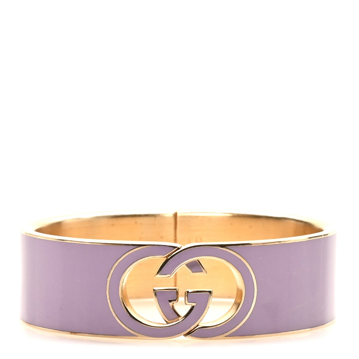 Enamel Interlocking G Cuff Bracelet Lilac