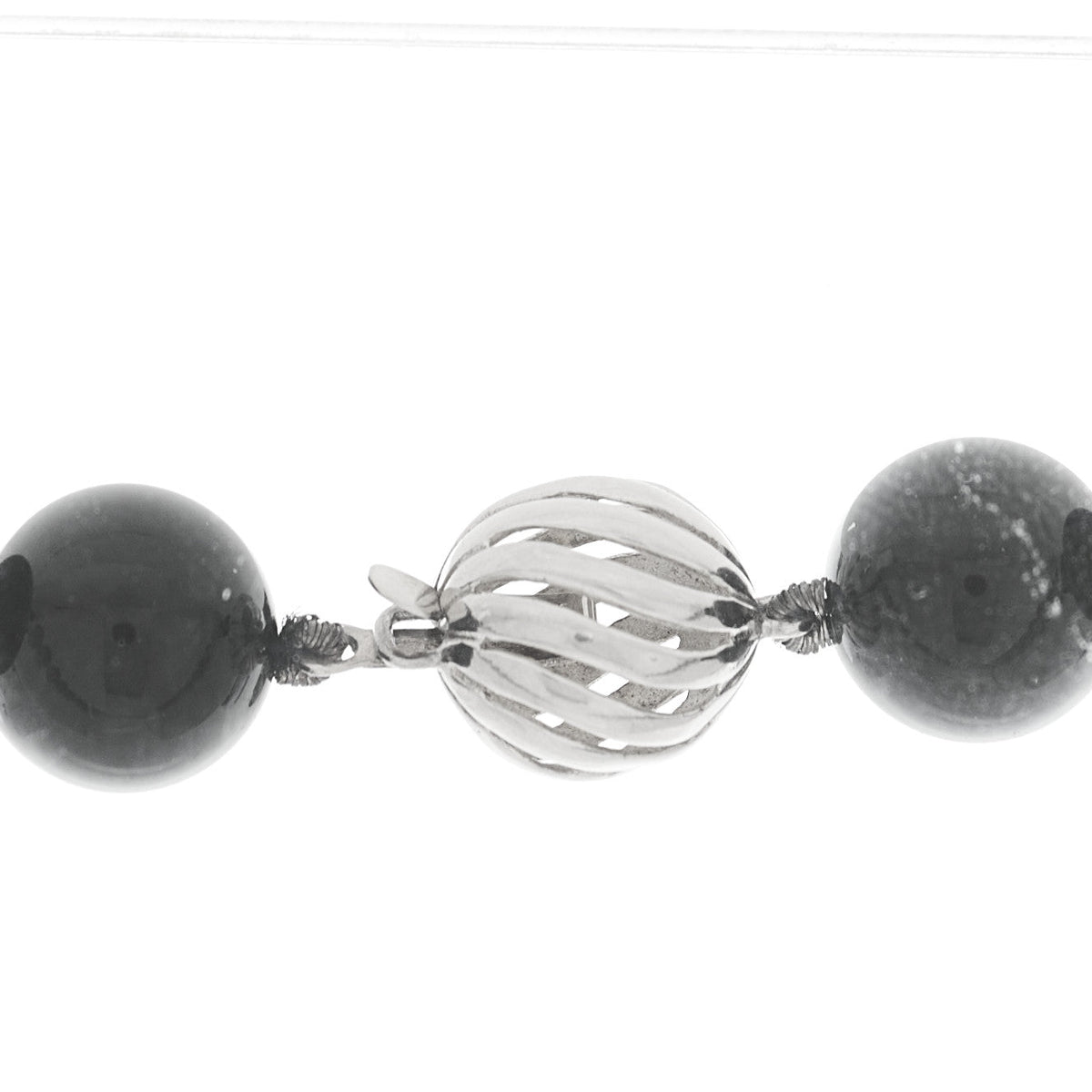 Sterling Silver Black Onyx 10mm Paloma Picasso Bead Necklace