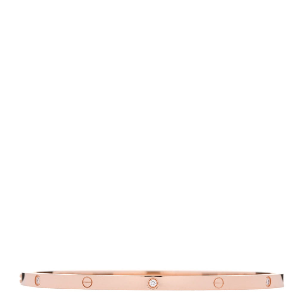 18K Pink Gold 6 Diamond Small LOVE Bracelet 20