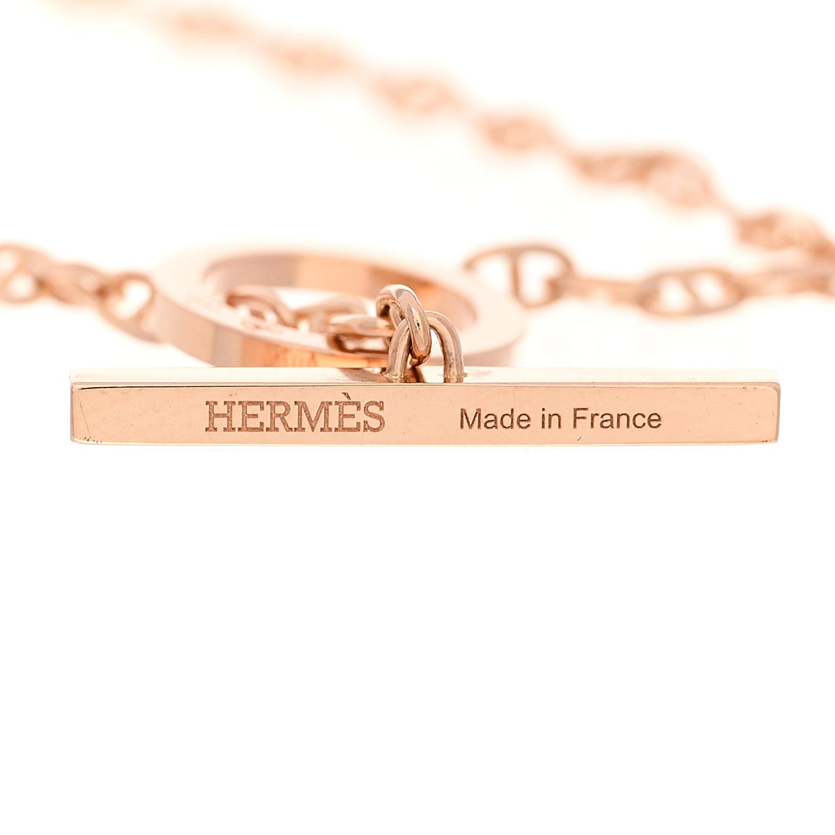 18K Rose Gold White Ceramic Chaine d'Ancre Verso Bracelet SH