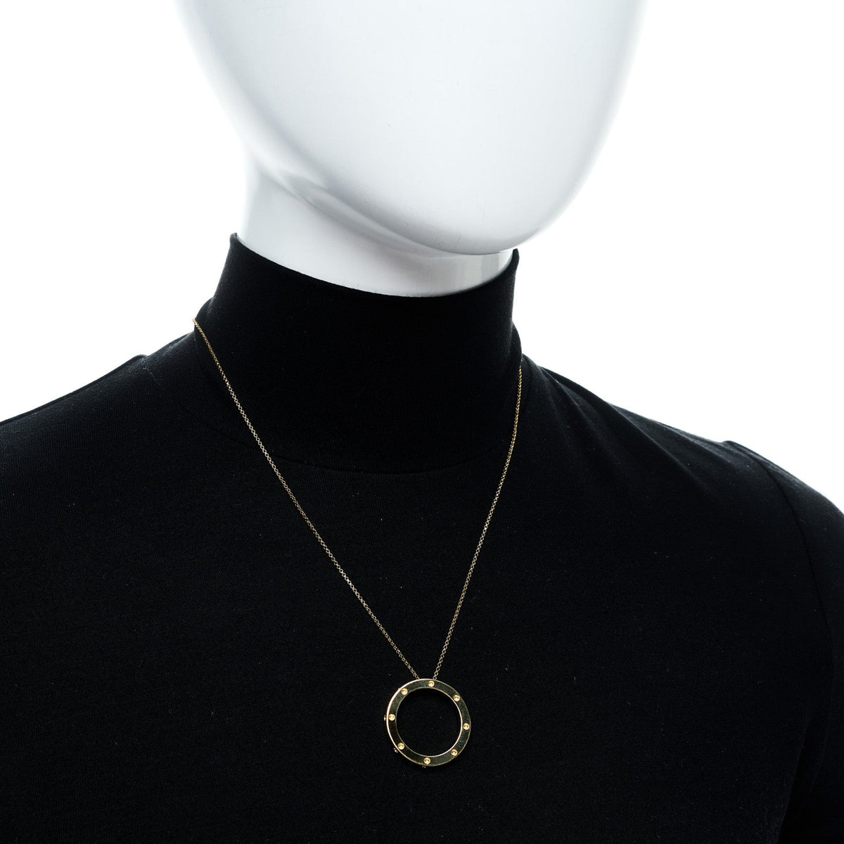 18K Yellow Gold Pois Mois Small Circle Pendant Necklace