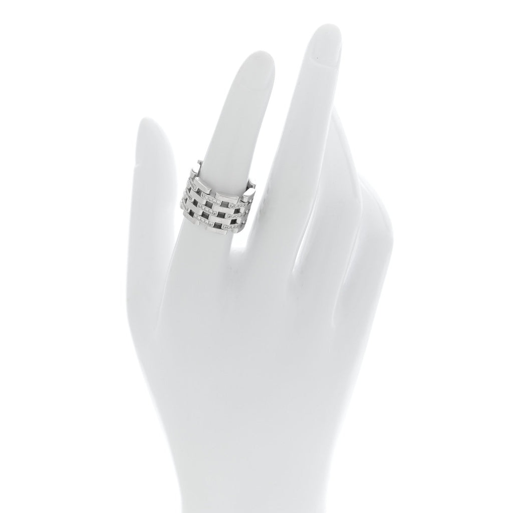 18K White Gold Diamond Les Chaines Ring 50 5.5