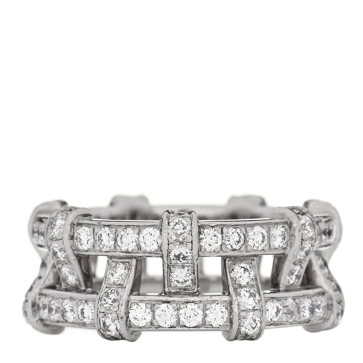 Platinum Diamond Weave Band Ring 50 5.5