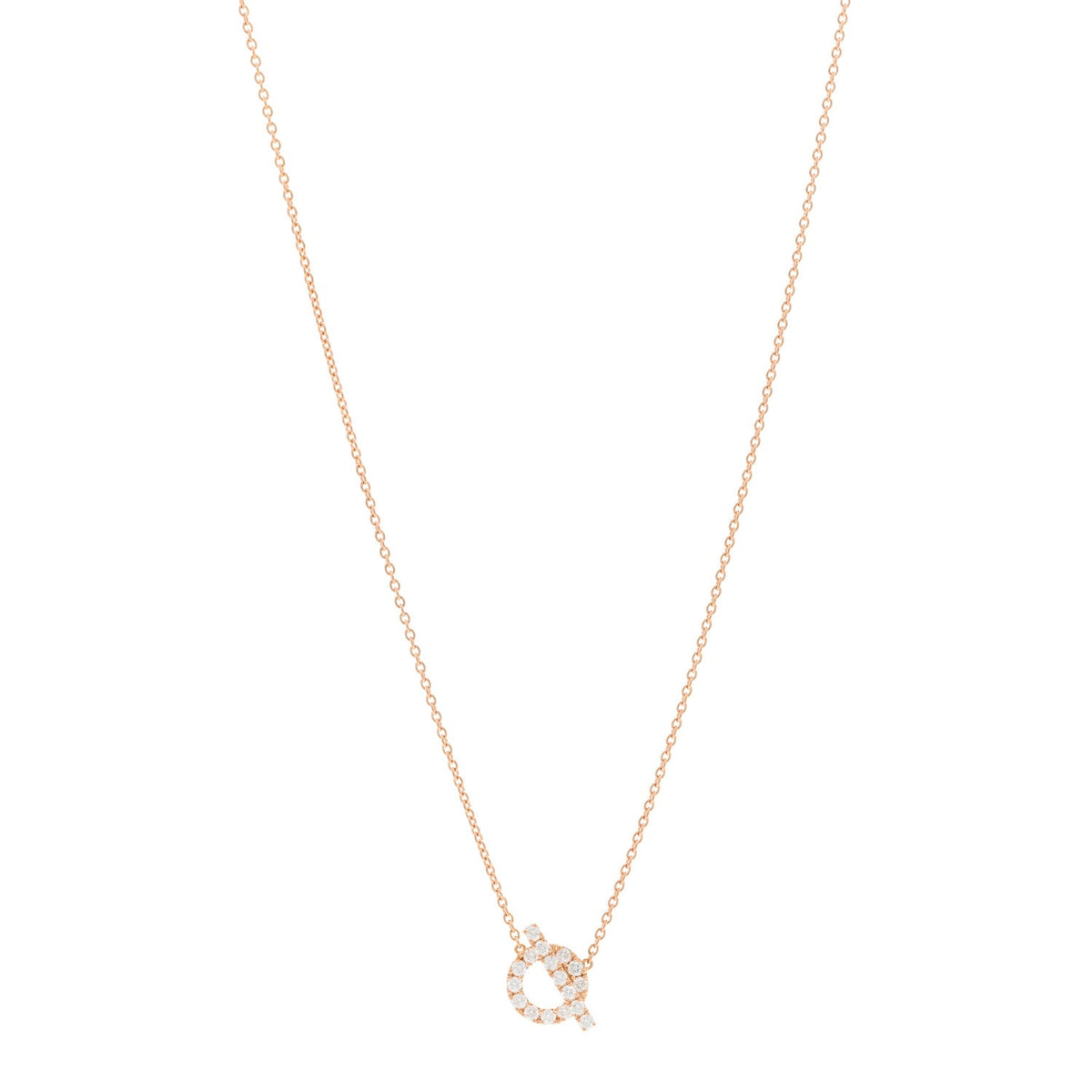 18K Rose Gold Diamond Finesse Pendant Necklace
