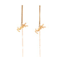 Metal Opyum Threader Earrings Gold