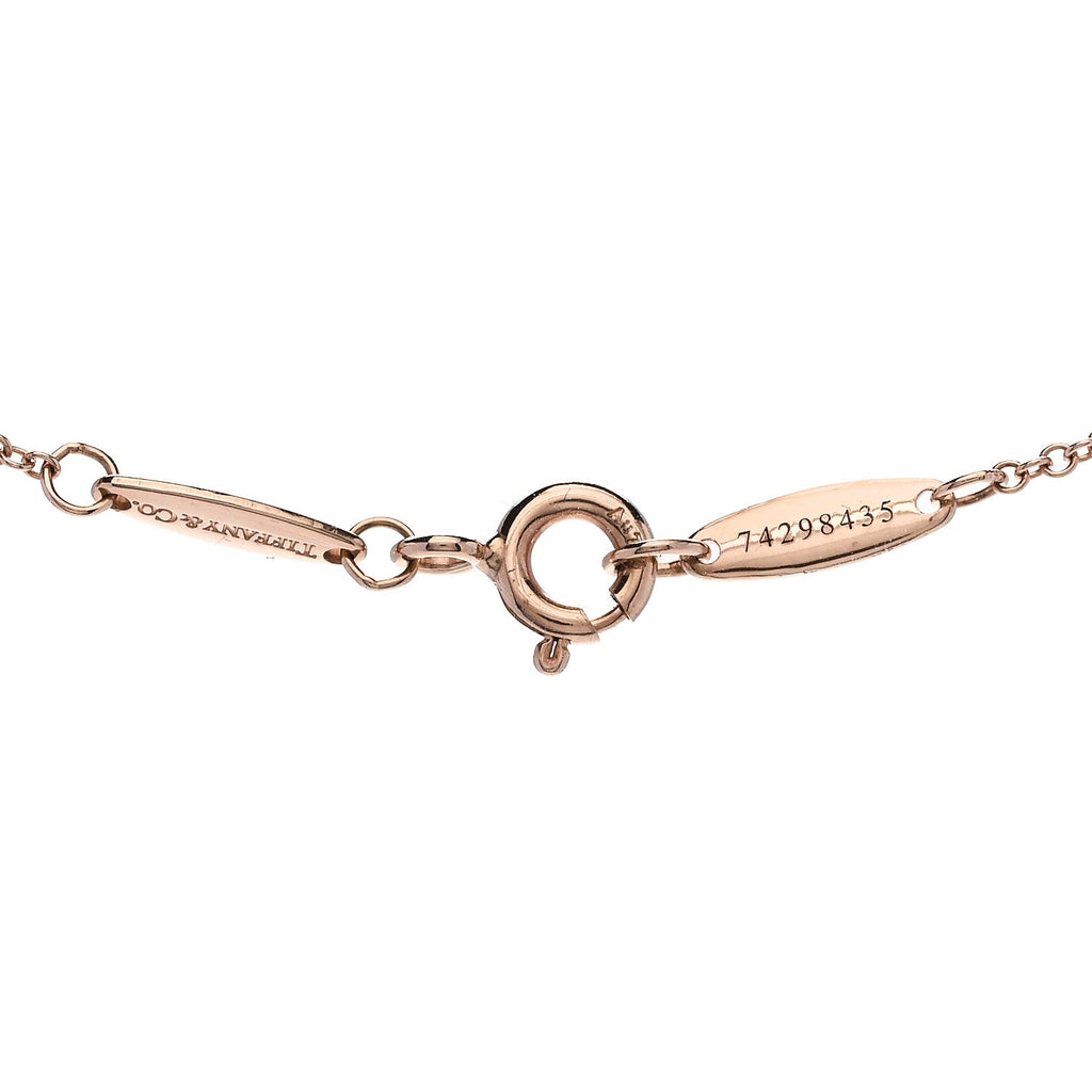 18K Rose Gold Diamond .24ct Elsa Peretti Diamonds by the Yard Pendant Necklace