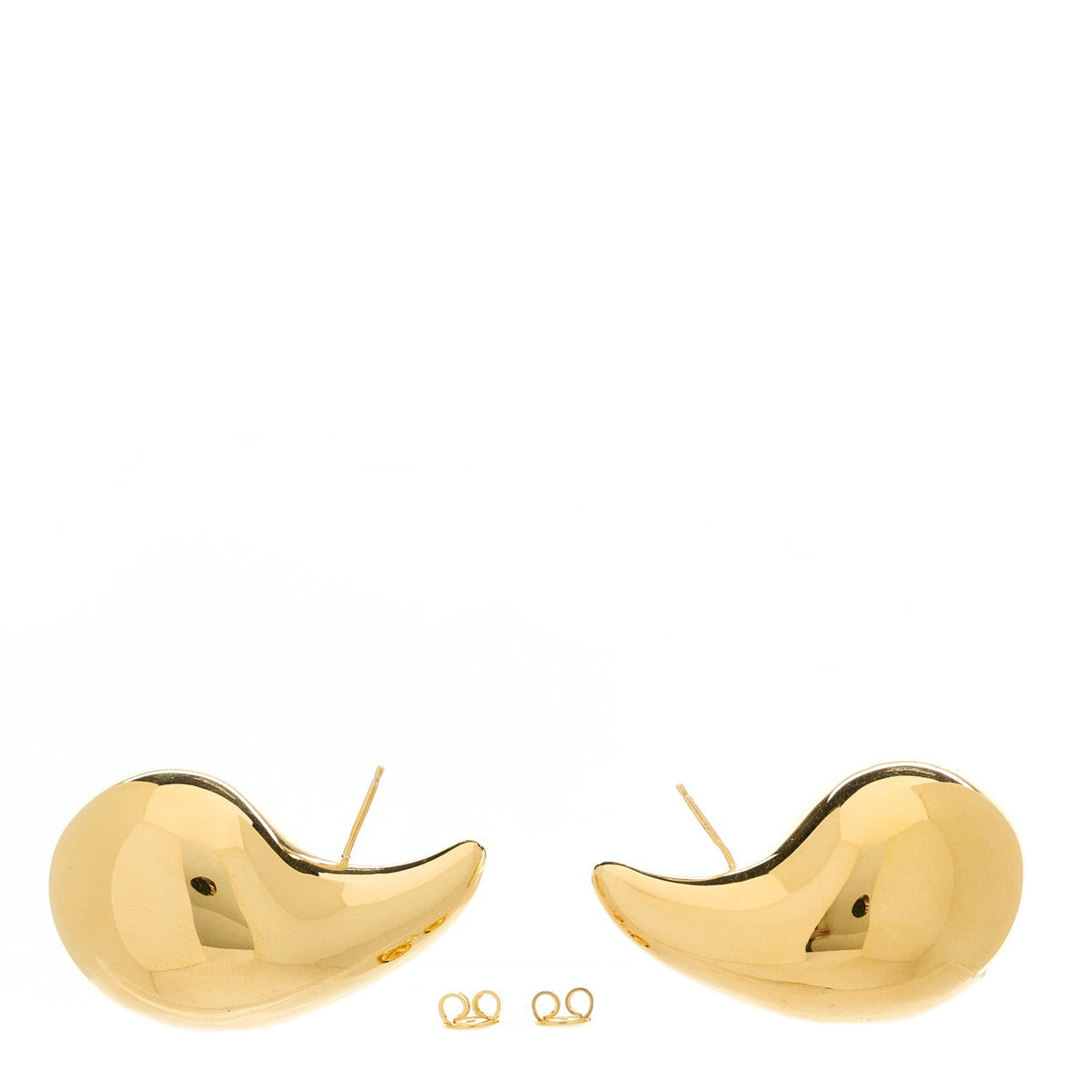18K Yellow Gold Sterling Silver Large Drop Earrings Gold