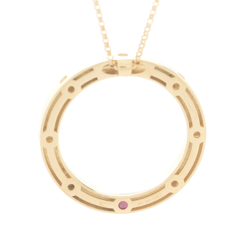 18K Yellow Gold Pois Mois Small Circle Pendant Necklace