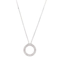 18K White Gold Diamond LOVE Paved Necklace