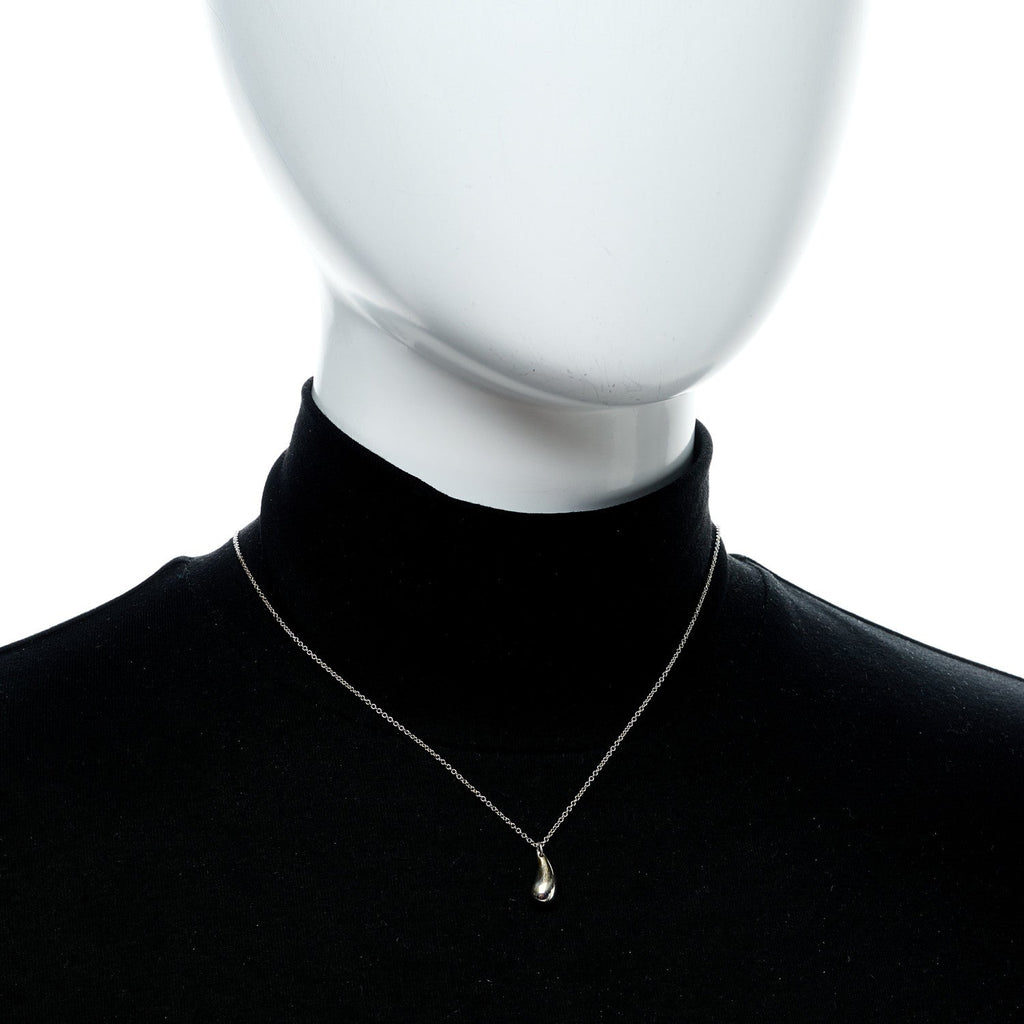 Sterling Silver 12mm Elsa Peretti Teardrop Pendant Necklace