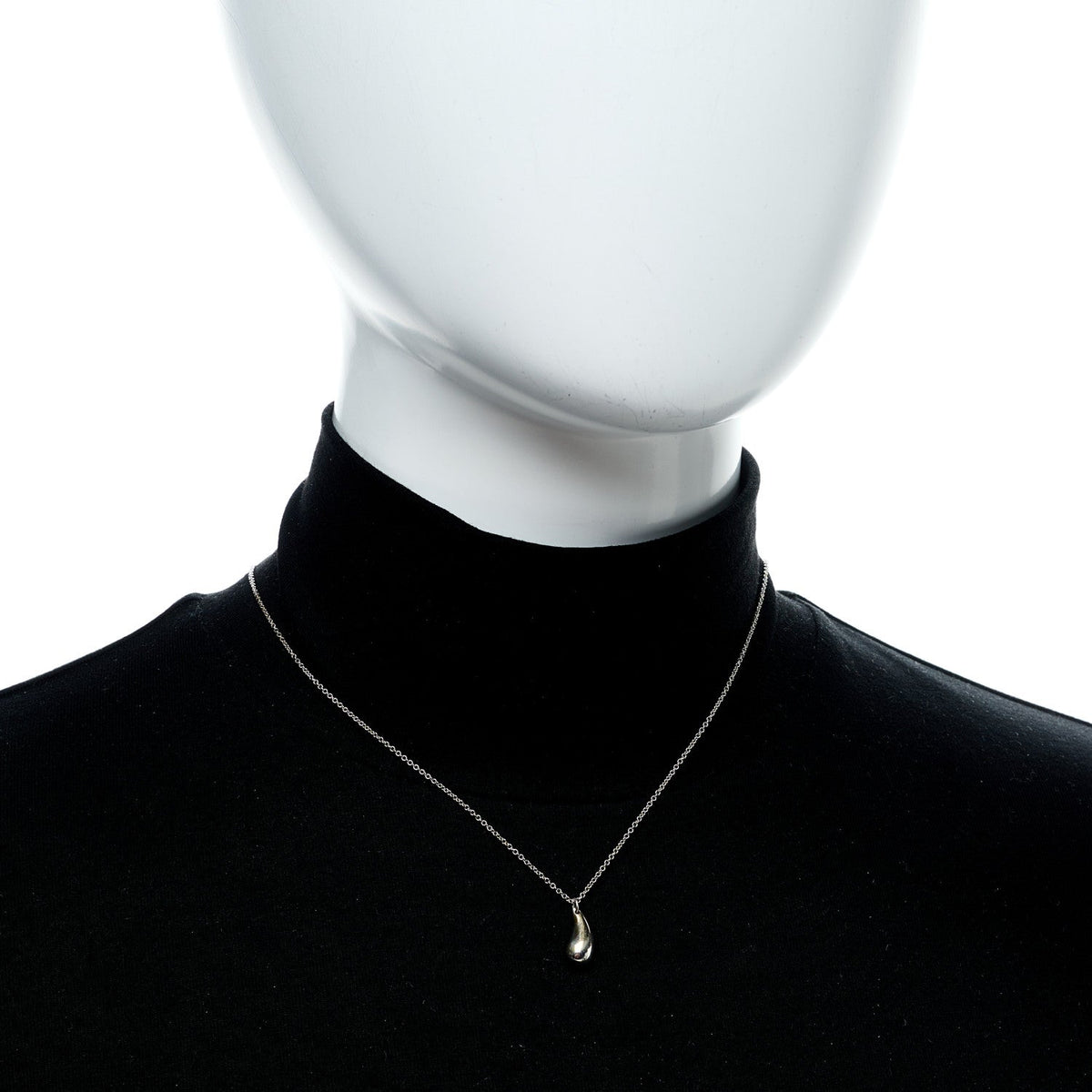 Sterling Silver 12mm Elsa Peretti Teardrop Pendant Necklace