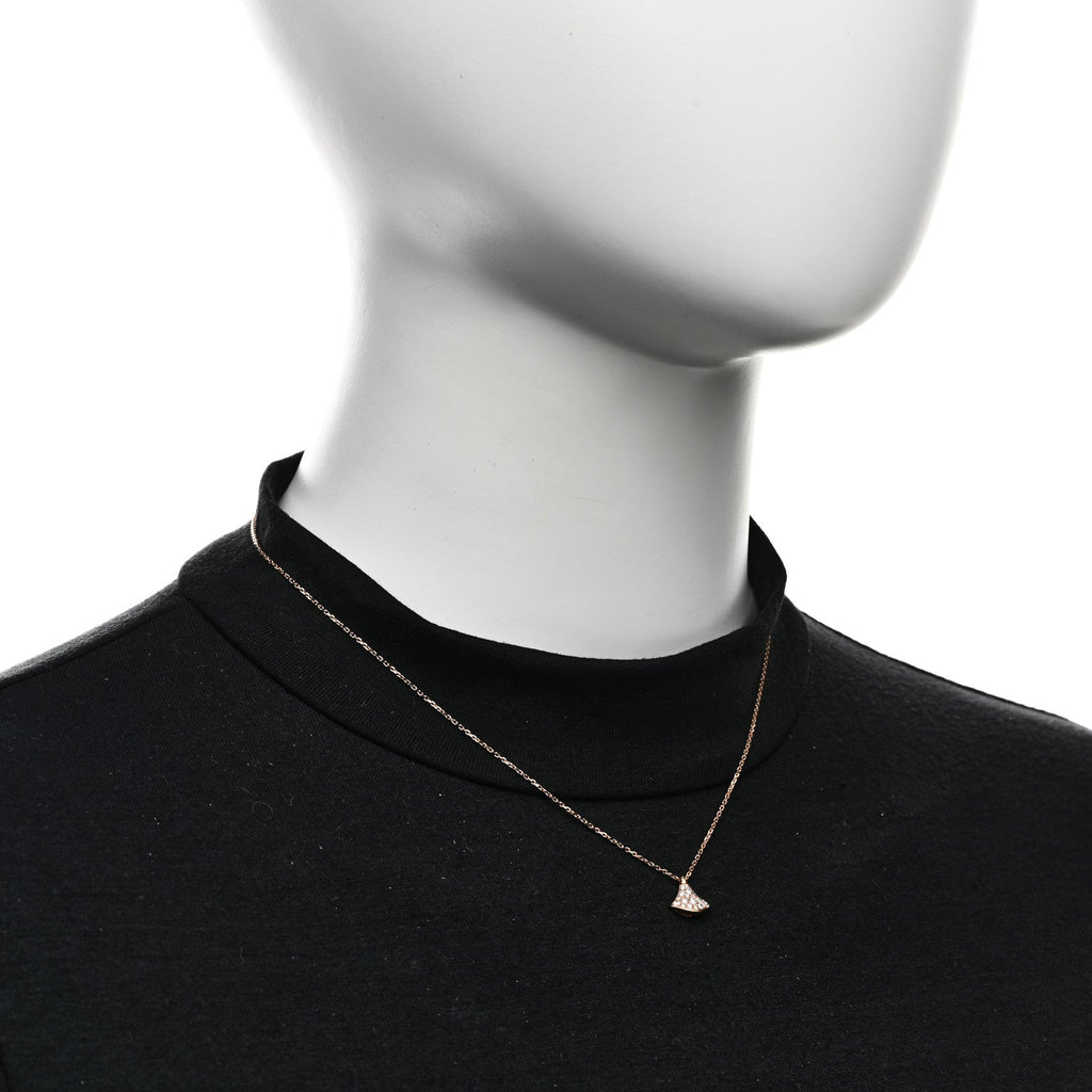 18K Rose Gold Diamond Divas' Dream Mini Pave Pendant Necklace