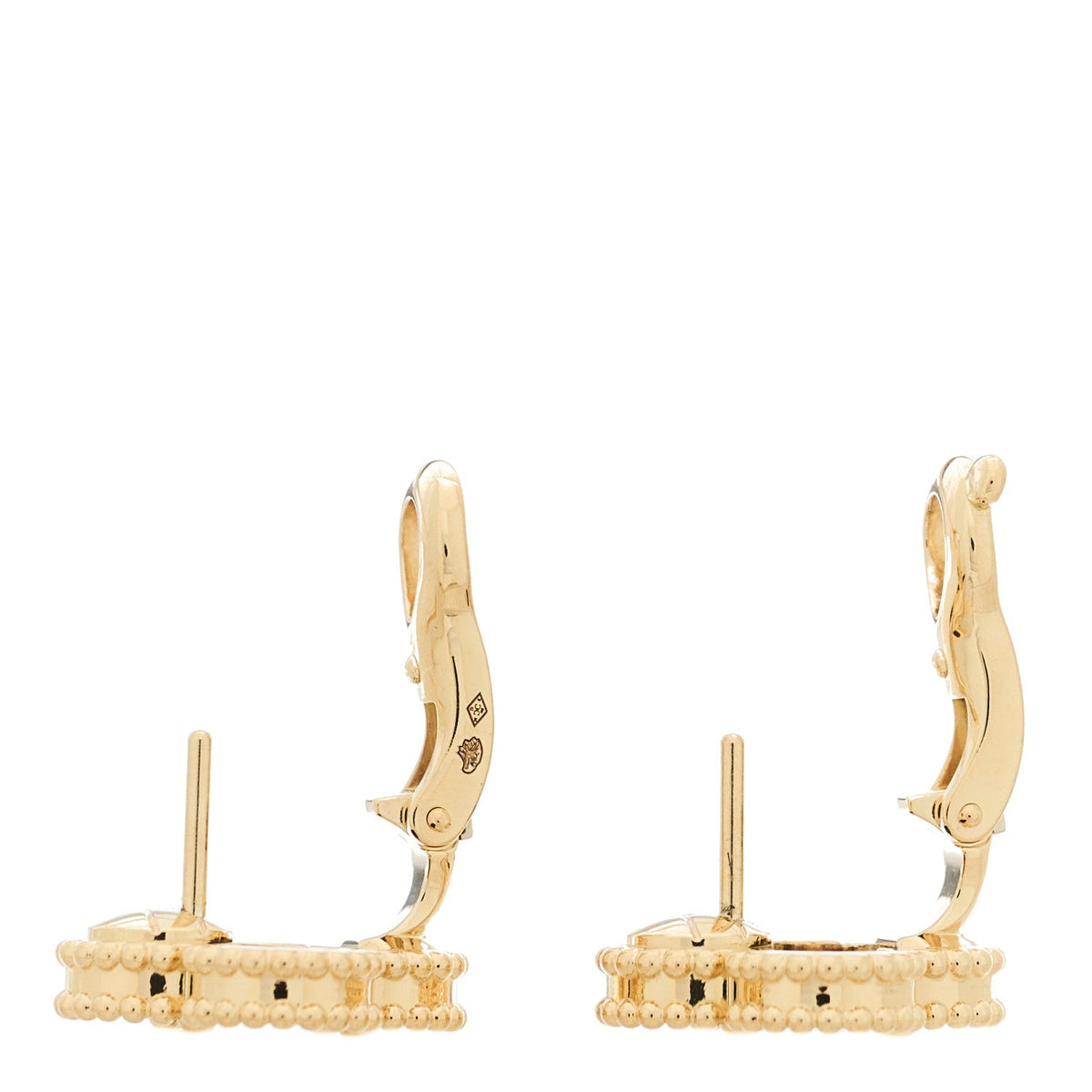 18k Yellow Gold Black Onyx Vintage Alhambra Earrings