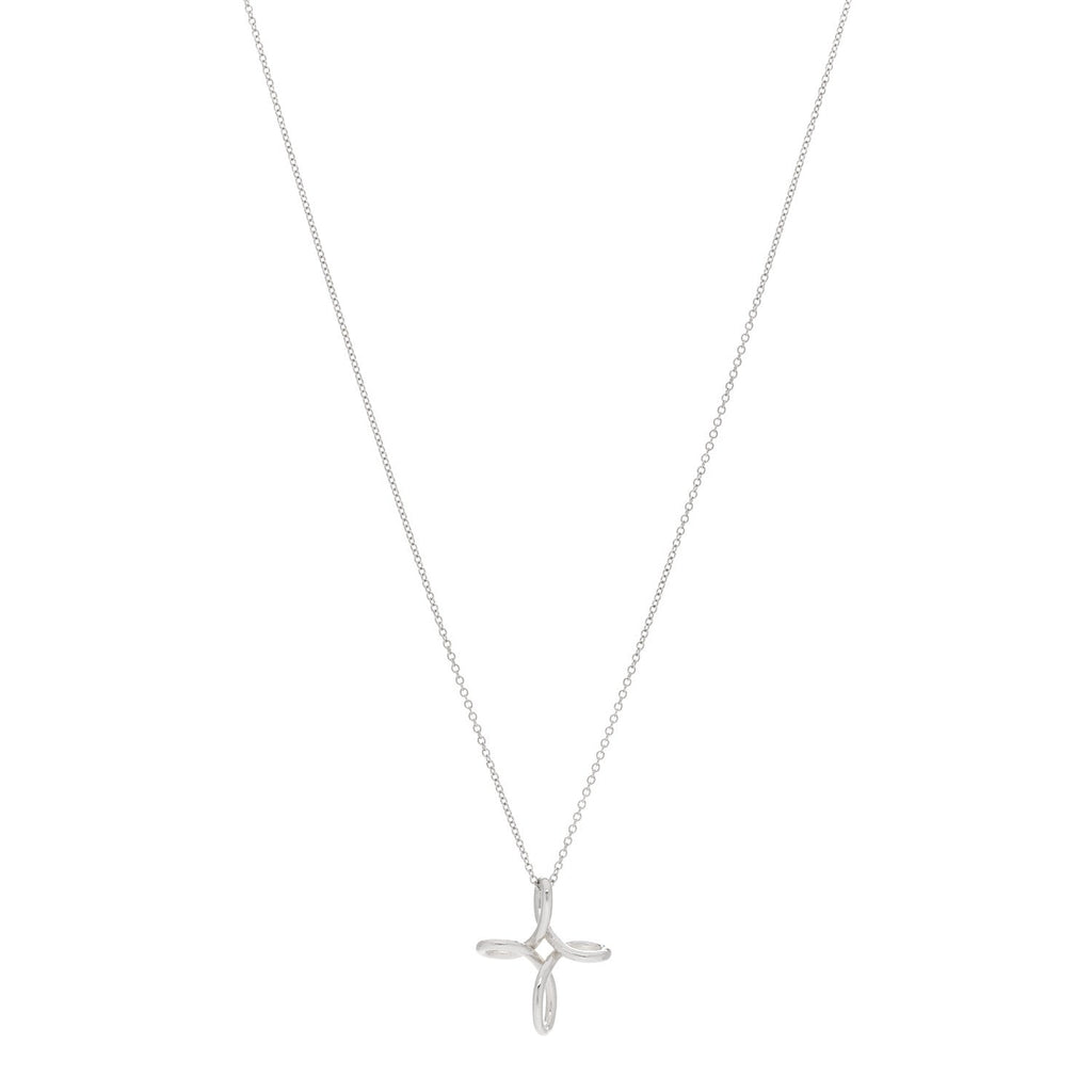 Sterling Silver Elsa Peretti Infinity Cross Pendant Necklace