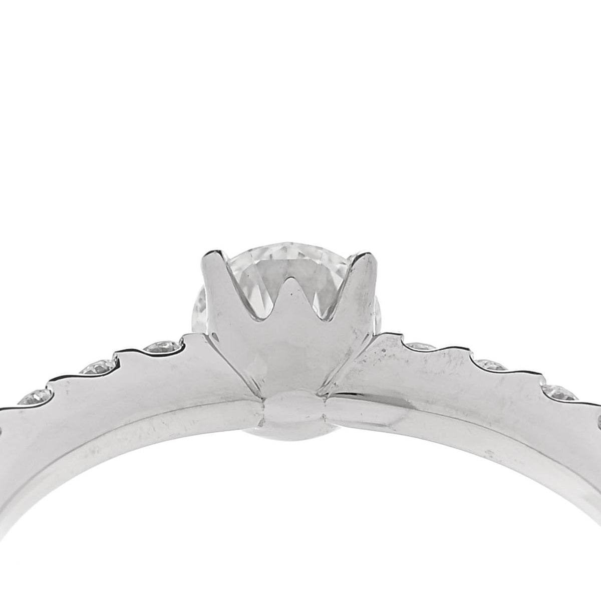 Platinum Diamond .37ct Round Cut Solitaire Half Eternity Engagement Ring  49 5