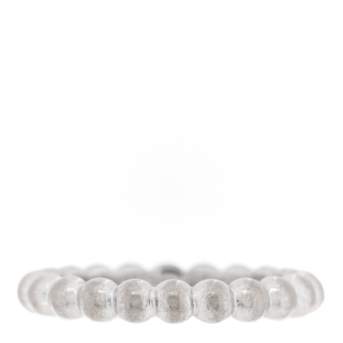 18K White Gold Medium Perlee Ring 49 5