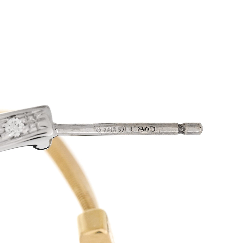 18K Yellow White Gold Diamond Marrakech Coil Hoop Earrings