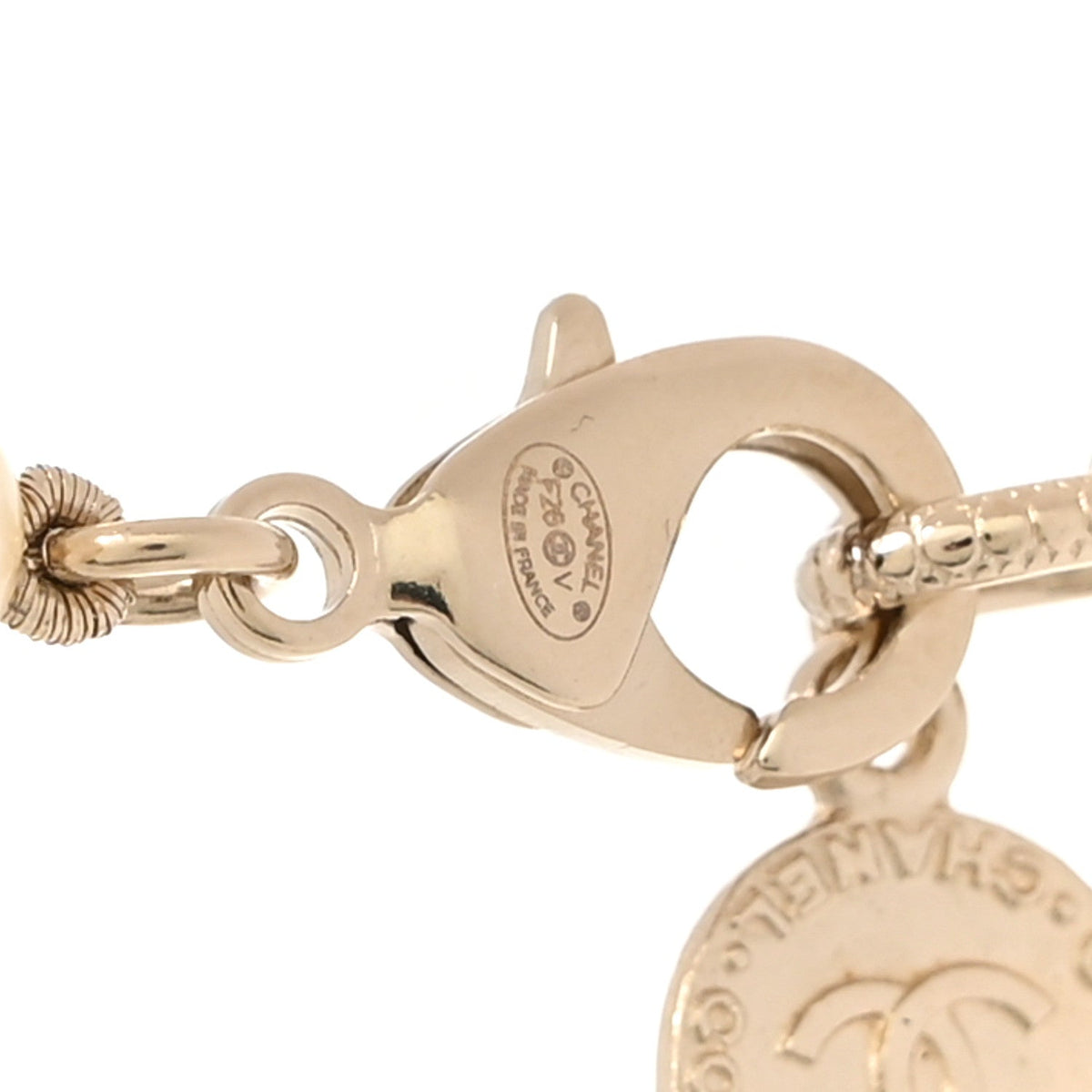 Pearl CC 100th Anniversary Necklace Light Gold