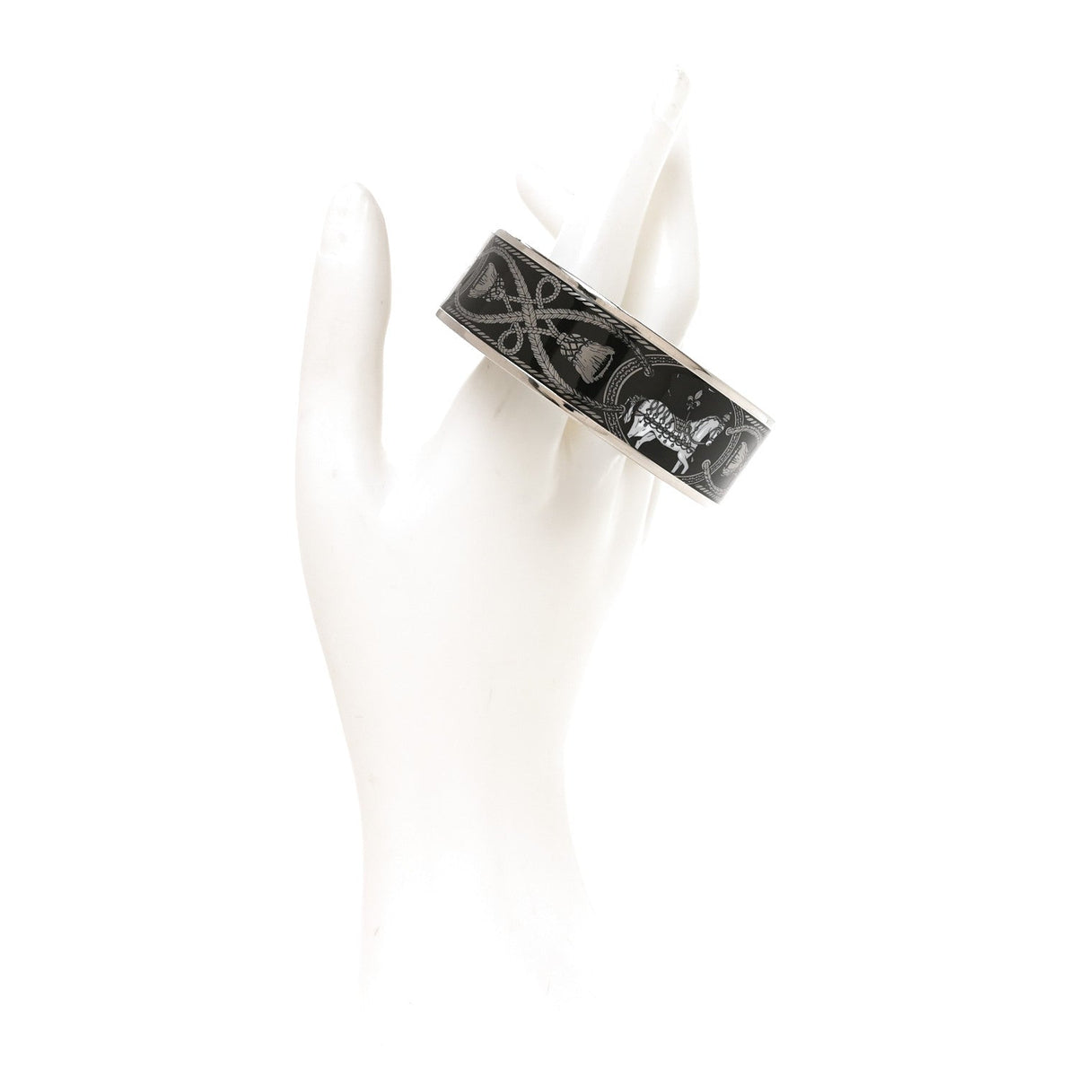 Enamel Printed Wide Grand Apparat Bracelet 65 Black