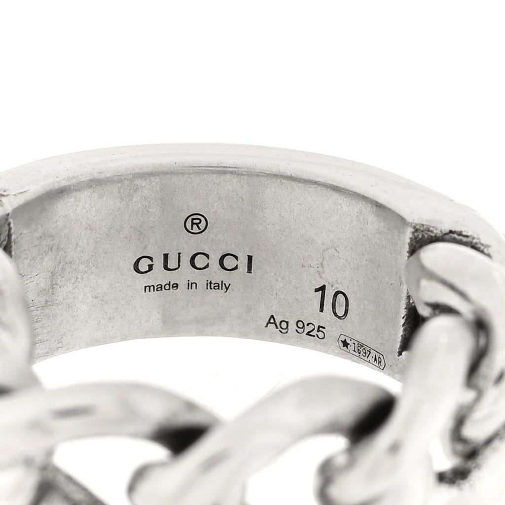 Sterling Silver Enamel Logo Chain Ring 49 4.75 Turquoise