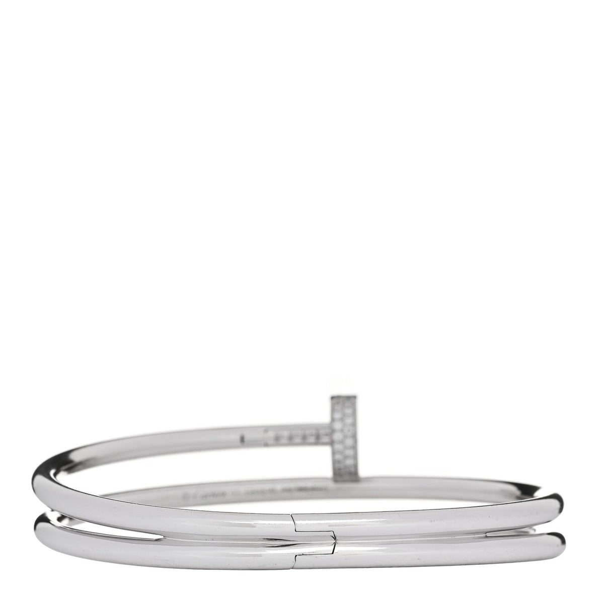 18K White Gold Diamond Double Wrap Juste Un Clou Bracelet 17