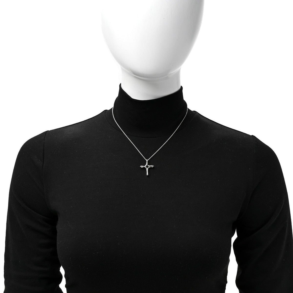 Sterling Silver Elsa Peretti Infinity Cross Pendant Necklace