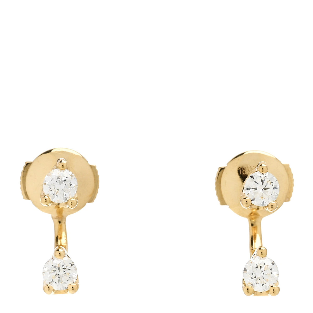 18K Yellow Gold Diamond Classic Round Orbit Earrings