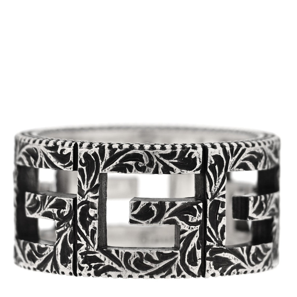 Sterling Silver Wide Square G Band Ring 54 6.75