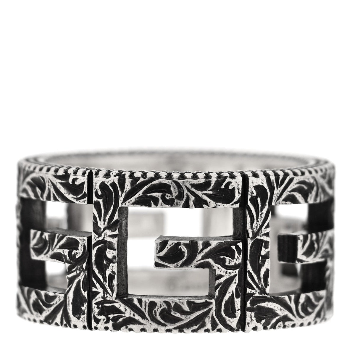 Sterling Silver Wide Square G Band Ring 54 6.75