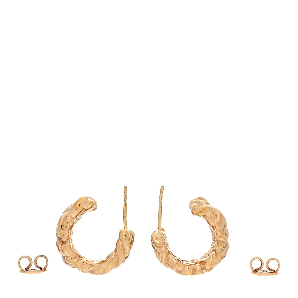 Sterling Silver Large Intreccio Hoop Earrings Gold