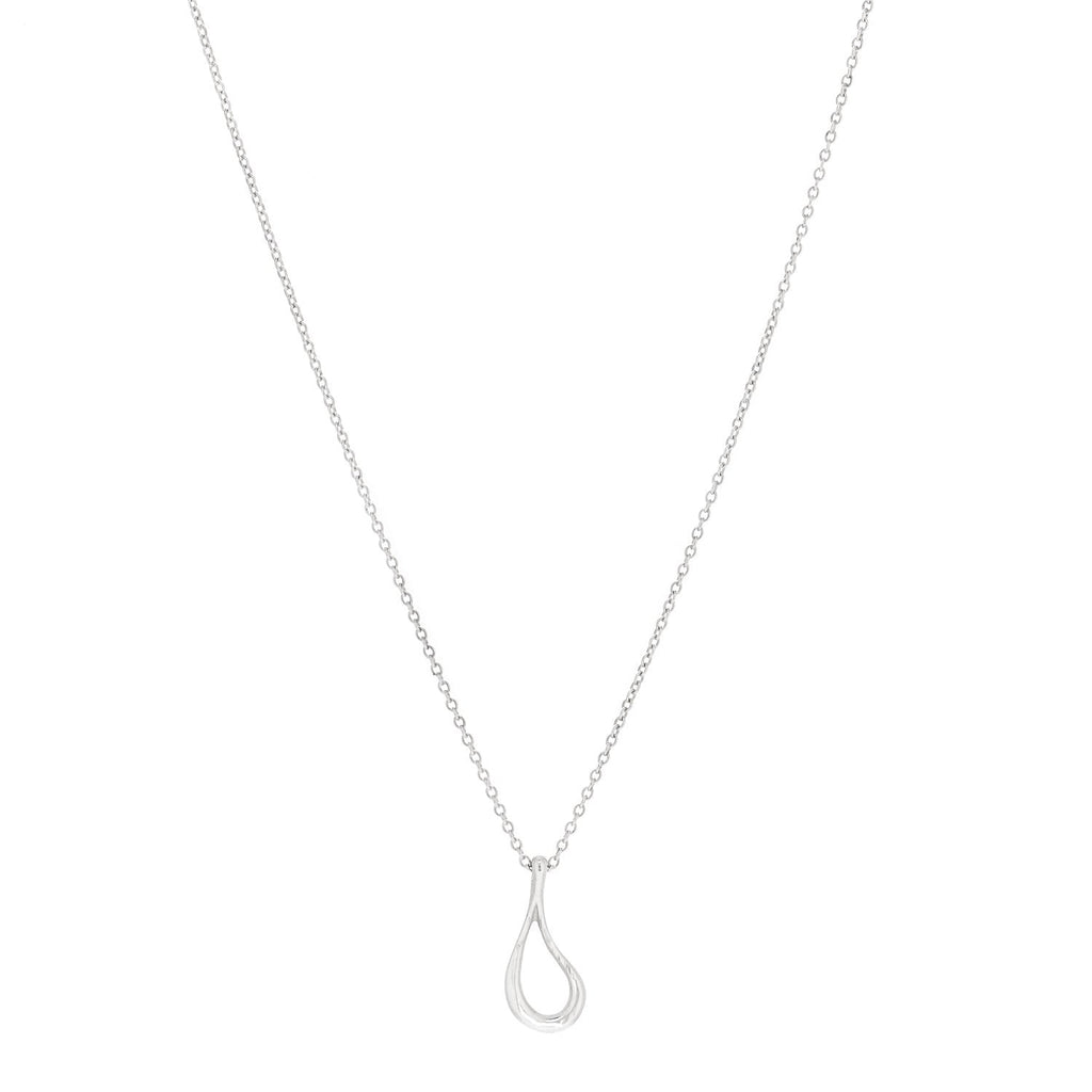 Sterling Silver Elsa Peretti Open Tear Drop Pendant Necklace