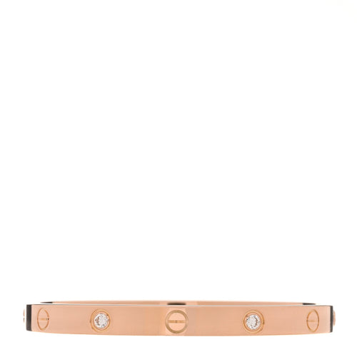 18K Pink Gold 4 Diamond LOVE Bracelet 17