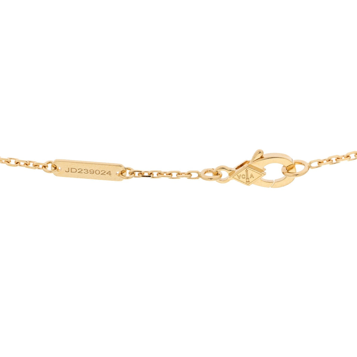 18K Yellow Gold Guilloche Vintage Alhambra Pendant Necklace
